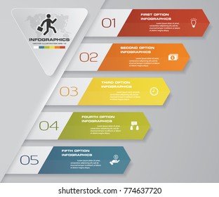Modern 5 options presentation business infographics template. EPS 10.