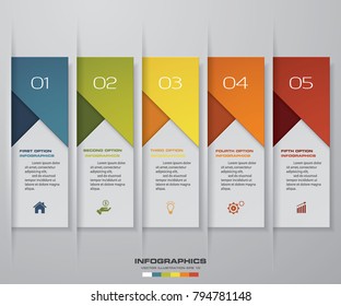 Modern 5 options presentation business infographics template. EPS 10.