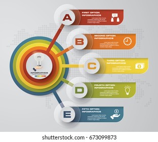 Modern 5 steps presentation infographics element template. EPS10.