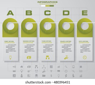 Modern 5 steps timeline template. Graphic or website layout. EPS10.