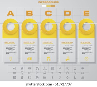 Modern 5 steps timeline template. Graphic or website layout. EPS10.