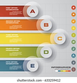 Modern 5 steps timeline template. Graphic or website layout. EPS10.