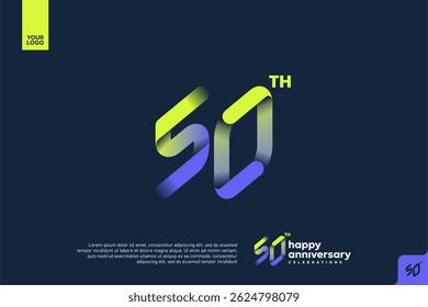 Modern 50th Anniversary Celebration with Gradient Number and Minimalist Design for Corporate or Startup Branding