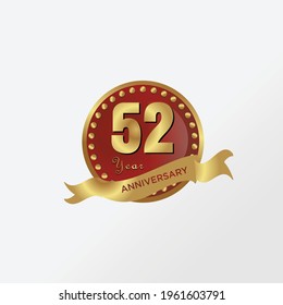 modern 52 years Anniversary celebration Badge