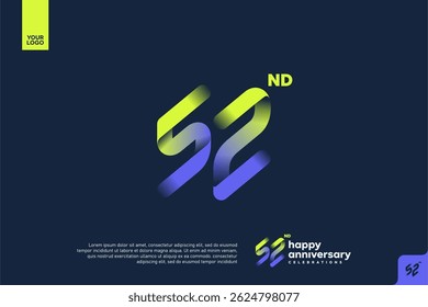 Modern 52nd Anniversary Celebration with Gradient Number and Minimalist Design for Corporate or Startup Branding
