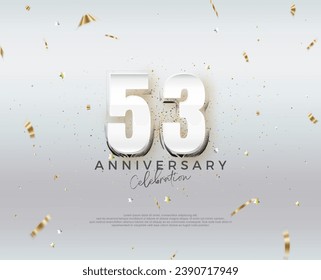 Modernes 53-jähriges Design. Vektordesign-Premium-Bearbeitbar. Premium Vektor für Poster, Banner, Fest Gruß.