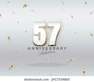 Diseño moderno de 57 años. Diseño de vectores premium editable. Vector premium para afiches, banner, saludo de celebración.