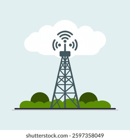 A modern 5G network tower representing high-speed internet, advanced telecommunications, and seamless wireless connectivity.
