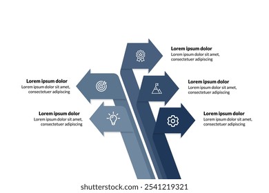 Modern 5-Step Business Timeline Infographic with Journey Concept, Professional Presentation Vector Template