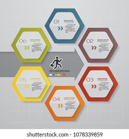 Modern 6 options presentation business infographics template. EPS 10.