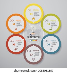 Modern 6 options presentation business infographics template. EPS 10.