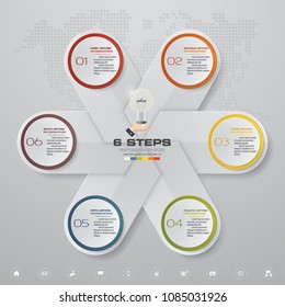 Modern 6 options presentation business infographics template. EPS 10.