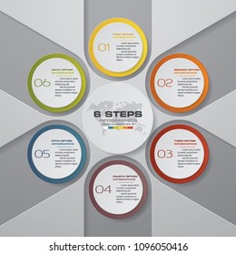 Modern 6 options presentation business infographics template. EPS 10.