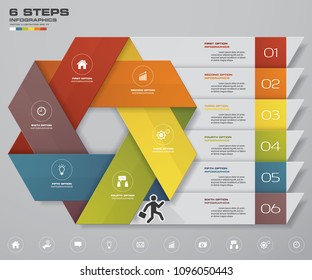 Modern 6 options presentation business infographics template. EPS 10.