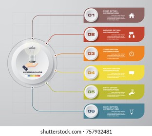 Modern 6 options presentation business infographics template. EPS 10.