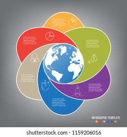 Modern 6 steps presentation business infographics template, infographic elements.