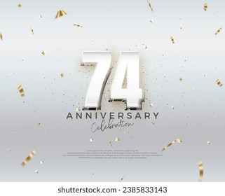 Modern 74th anniversary design. Vector design premium editable. Premium vector for poster, banner, celebration greeting.