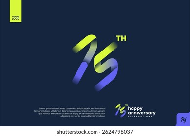 Modern 75th Anniversary Celebration with Gradient Number and Minimalist Design for Corporate or Startup Branding