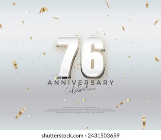 Modern 76th anniversary design. Vector design premium editable. Premium vector for poster, banner, celebration greeting.