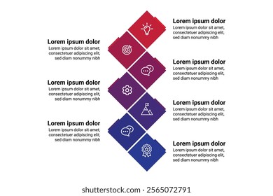 Modern 7-Step Business Concept Infographic Template with Engaging Square Design and Marketing Features