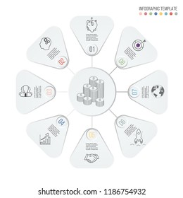 Modern 8 steps presentation business infographics template, infographic elements.