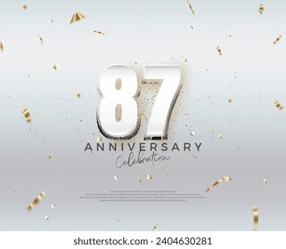 Modern 87th anniversary design. Vector design premium editable. Premium vector for poster, banner, celebration greeting.