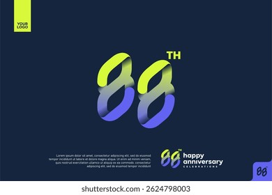 Modern 88th Anniversary Celebration with Gradient Number and Minimalist Design for Corporate or Startup Branding