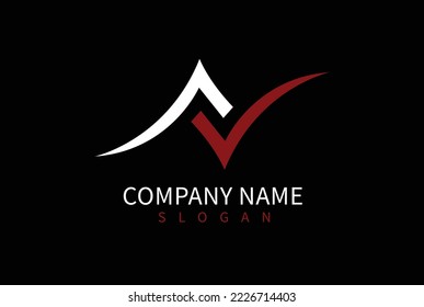 modern a, v oder v Logo Set Idee Template Vektor. Firmenlogo