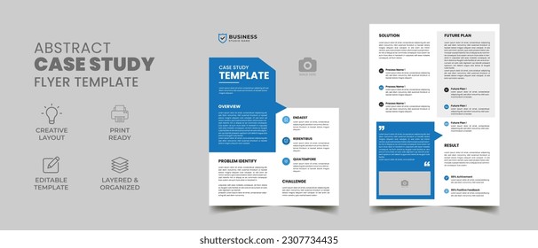 modern a4 business case study template design, case study booklet layout template with minimal design vector illustrator. 