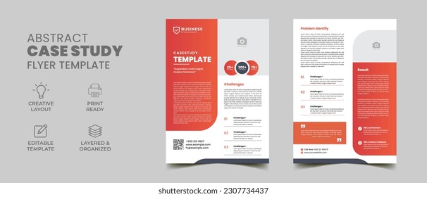 modern a4 business case study template design, case study booklet layout template with minimal design vector illustrator. 