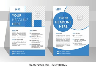 Modern A4 corporate creative clean business flyer design template layout for advertising and promotion growth. vector white background color circle design flyer template. unique image flyer inspire