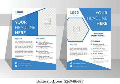 Modern A4 corporate creative clean business flyer design template layout for advertising and promotion growth. vector white background color circle design flyer template. unique image flyer inspire
