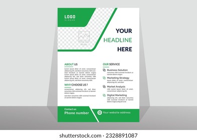 Modern A4 corporate creative clean business flyer design template. layout for advertising and promotion growth. vector white background color circle design flyer template. unique image flyer inspire.
