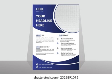 Moderna plantilla de diseño de folleto empresarial creativo y limpio para empresas A4. diseño para el crecimiento de la publicidad y la promoción. plantilla de volante de diseño de círculo de color de fondo blanco vectorial. inspirar un volante de imágenes único.
