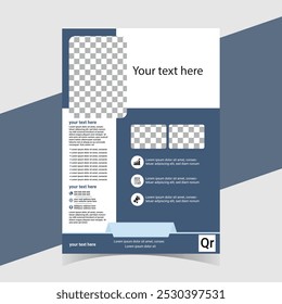 Diseño de Plantilla de diseño de volante de negocio limpio creativo corporativo A4 moderno para publicidad y crecimiento de Vector Diseño de círculo de color de fondo blanco