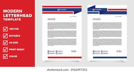 modern a4 letterhead template for creative business company office