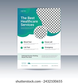 modern a4 Medical clinic healthcare doctor advertisement promotional flyer design template