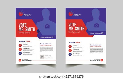 modern a4 political election flyer and poster, pamphlet brochure cover design layout template 