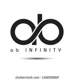 A modern ab infinity logo design on a clean white background. Great for branding.