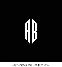 Modern AB monogram logo in geometric style with clean lines and symmetry. Ideal for branding, apparel, tech, or e sport teams. Fully editable EPS vector included
