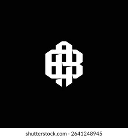 Modern AB monogram logo in geometric style with clean lines and symmetry. Ideal for branding, apparel, tech, or e sport teams. Fully editable EPS vector included