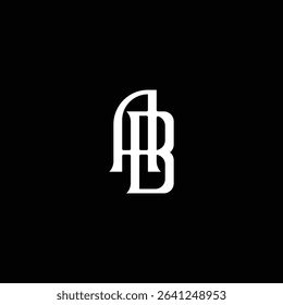 Modern AB monogram logo in geometric style with clean lines and symmetry. Ideal for branding, apparel, tech, or e sport teams. Fully editable EPS vector included