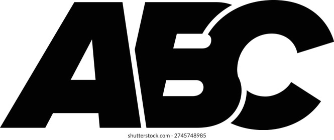 Modern ABC Lettermark Logo with Blue Accent