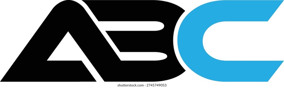 Modern ABC Lettermark Logo with Blue Accent