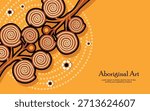 Modern Aboriginal Art Inspired Vector Banner Design