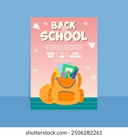 modern abstrac trend vector gradient back to school party poster template