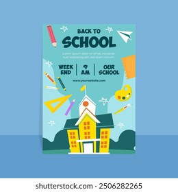 modern abstrac trend vector gradient back to school party poster template