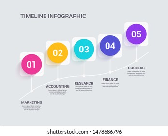 Modern abstract 3D infographic template with steps for success. Business circle template with options for brochure, diagram, workflow, timeline, web design. Vector EPS 10