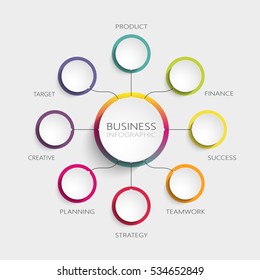 Plantilla gráfica 3D abstracta moderna con 8 pasos para el éxito. Plantilla de círculo empresarial con opciones para folleto, diagrama, flujo de trabajo, escala de tiempo, diseño web. Vector EPS 10