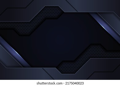 Modern Abstract 3D Metallic Technology Dark Premium Background
